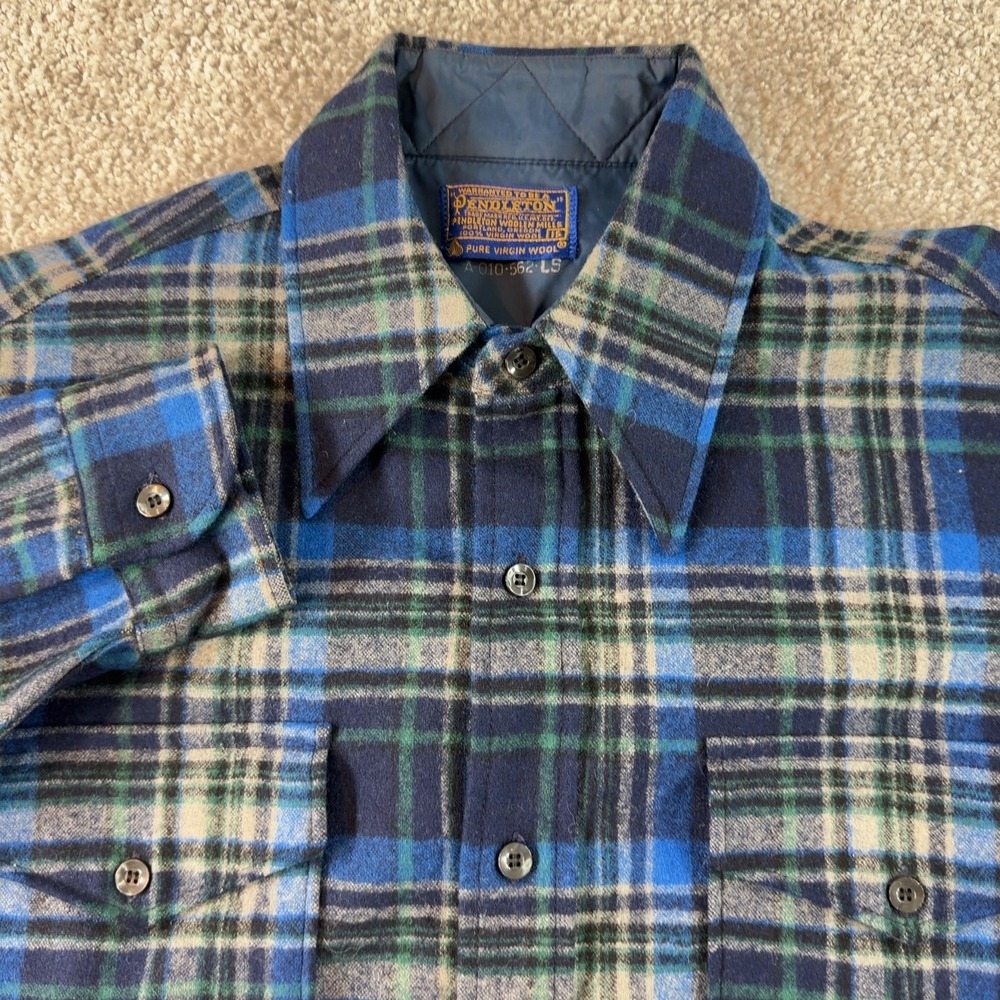 VTG Pendleton Men's Pure Virgin Wool Plaid Shirt Size L